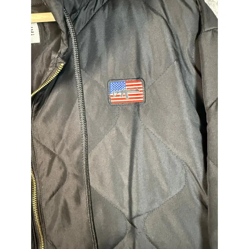 Black Rifle Coffee Company Full Zip Hooded Woobie Jacket Black Medium Patriotic